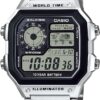 Casio AE1200WH Series | Men’s Digital Watch | 100M WR | Multi Alarms | 100 SEC Stopwatch | Countdown Timer | World Map for World Time | LED Light |...