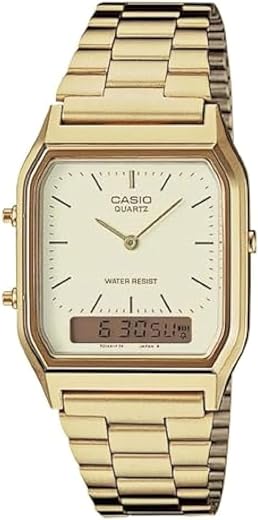 Casio AQ230GA-9D Men's Analog Digital Dual Time Gold Tone Metal Band Watch Casio AQ230GA-9D Men's Analog Digital Dual Time Gold Tone Metal Band Watch