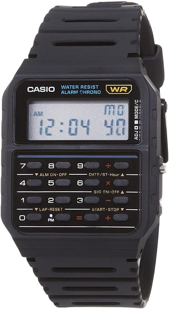 Casio CA53W Vintage Series | Data Bank | 1/100 SEC Stopwatch | Water Resistant | 8 Digit Calculator | Dual Time | Resin Band | Resin Case | Auto...