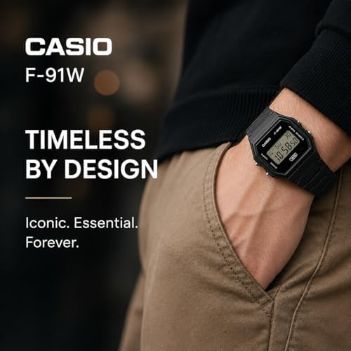 Casio F91W Series | Digital Watch | Water Resistant | LED Light | 1/100 SEC Stopwatch | Regular Time Keeping (HR, Min, SEC, PM, Date, Day) | Daily...