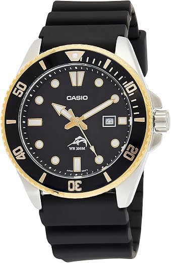 Casio MDV106 Series | Unisex Analog Watch | 200M WR | Stainless Steel Case | Resin Band | 2 Hand Analog (HR, Min, SEC) | Date Display | Screw Down...