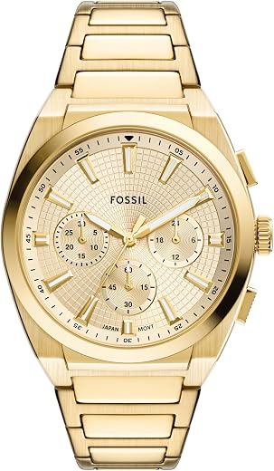 Fossil Men's Everett Quartz Stainless Steel Watch, Three-Hand Watch for Men