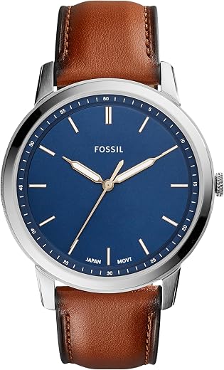 Fossil Men's Minimalist Quartz Stainless Steel Three-Hand Watch for Men