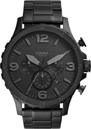 Fossil Men's Nate Quartz Watch, Oversized Stainless Steel Chronograph Watch for Men Fossil Men's Nate Quartz Watch, Oversized Stainless Steel Chronograph Watch for Men