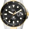 Fossil Men's Watch, Blue Quartz Stainless Steel Dive-Inpired Watch for Men