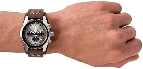 Fossil Men's Watch, Coachman Quartz Stainless Steel and Chronograph Leather Watch for Men