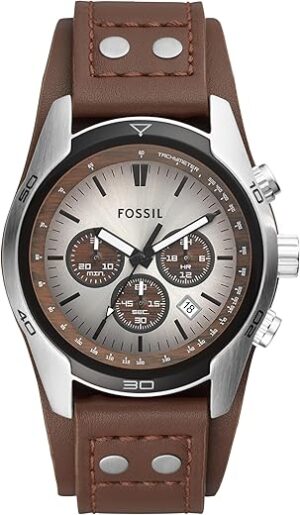 Fossil Men's Watch, Coachman Quartz Stainless Steel and Chronograph Leather Watch for Men Fossil Men's Watch, Coachman Quartz Stainless Steel and Chronograph Leather Watch for Men