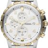 Fossil Men's Watch, Dean Quartz Stainless Steel Chronograph Watch for Men