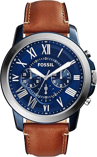 Fossil Men's Watch, Grant Quartz Stainless Steel Chronograph Watch for Men