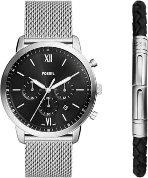 Fossil Men's Watch, Neutra Quartz Stainless Steel Chronograph Watch for Men