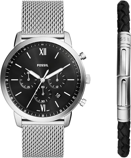 Fossil Men's Watch, Neutra Quartz Stainless Steel Chronograph Watch for Men
