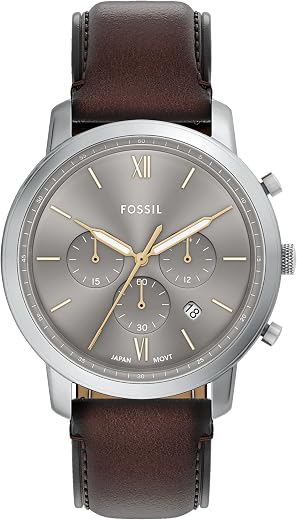 Fossil Men's Watch, Neutra Quartz Stainless Steel Chronograph Watch for Men