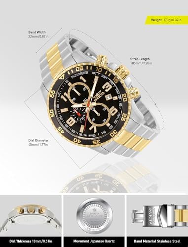 Invicta Men's Specialty Chronograph Textured Dial Stainless Steel Watch
