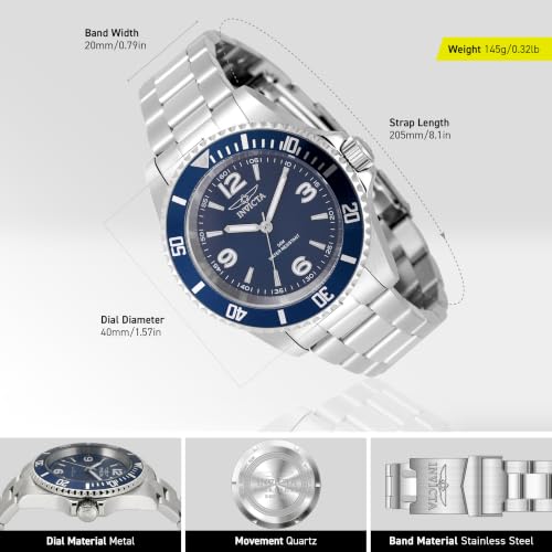 Invicta Mens Watch Stainless Steel 40mm