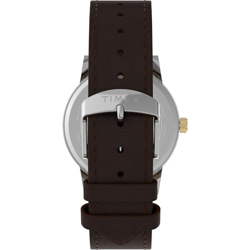 Timex Men's Main Street 38mm Watch - Brown Strap Green Dial Silver-Tone Case Timex Men's Main Street 38mm Watch - Brown Strap Green Dial Silver-Tone Case