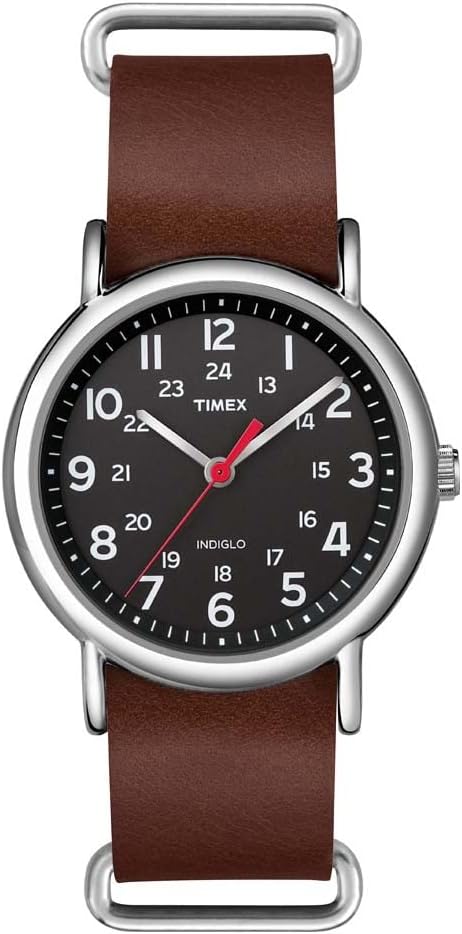 Timex Weekender 38mm Unisex Analog Watch | INDIGLO Backlight | Adjustable Durable Nylon Fabric Slip Through Strap | 24 Hour Time